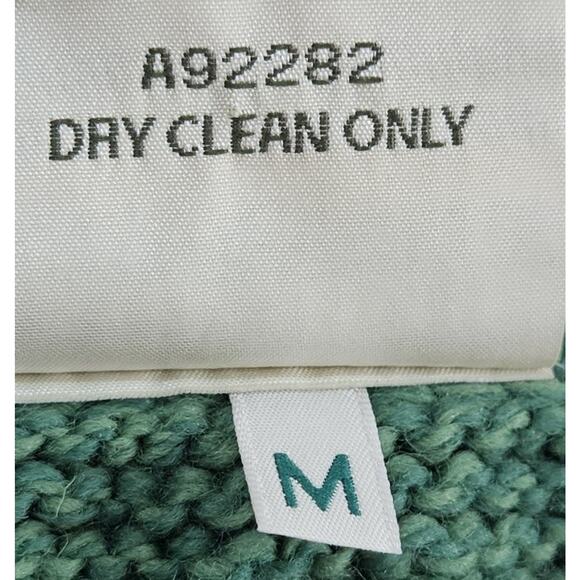 KILRONAM KNITWEAR IRELAND Women's M Cardigan Wool Sweater Green Cable Knit 38" - Picture 8 of 8